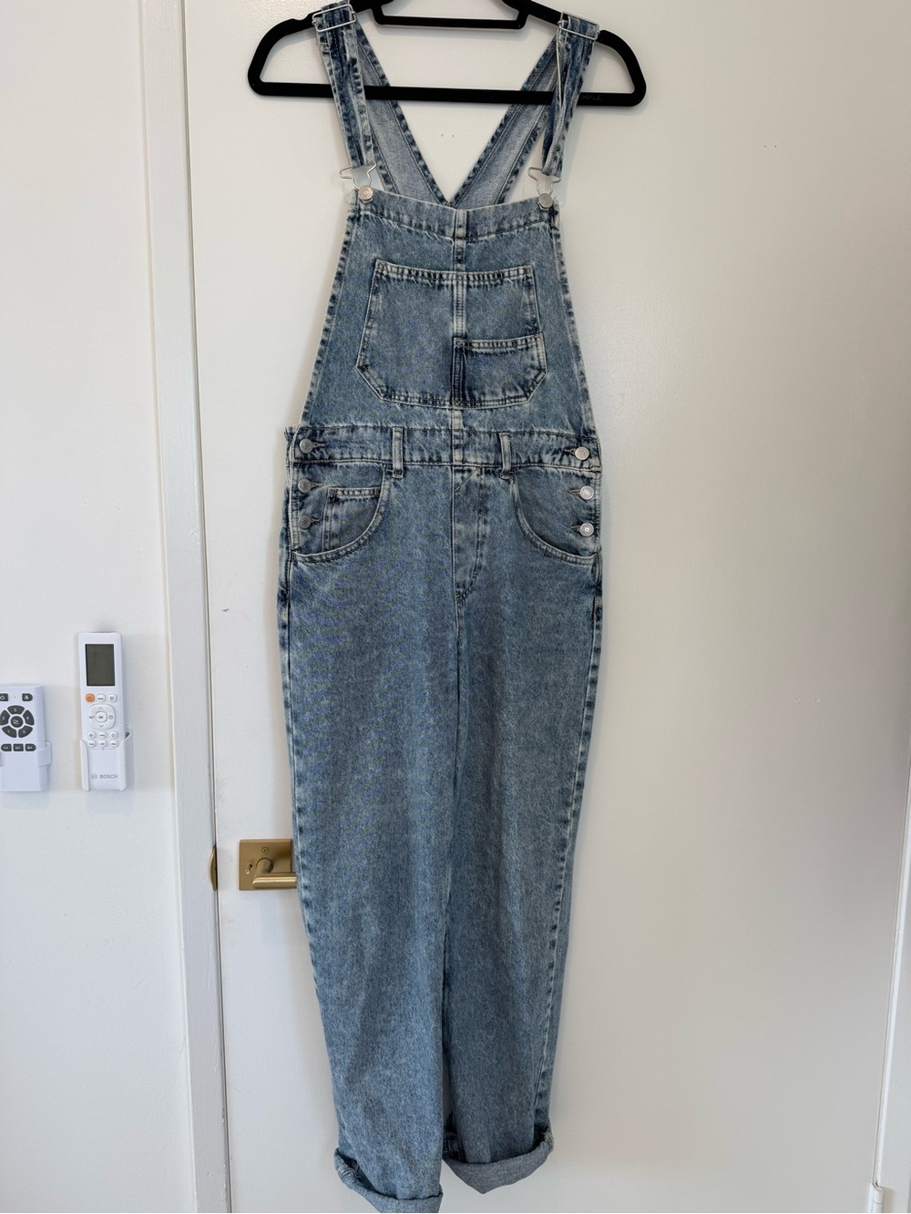 We The Free Light Wash Denim Overalls